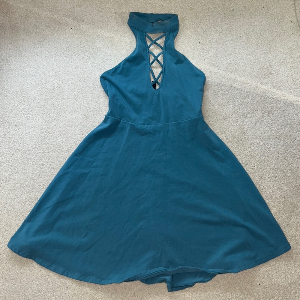 Express blue halter dress